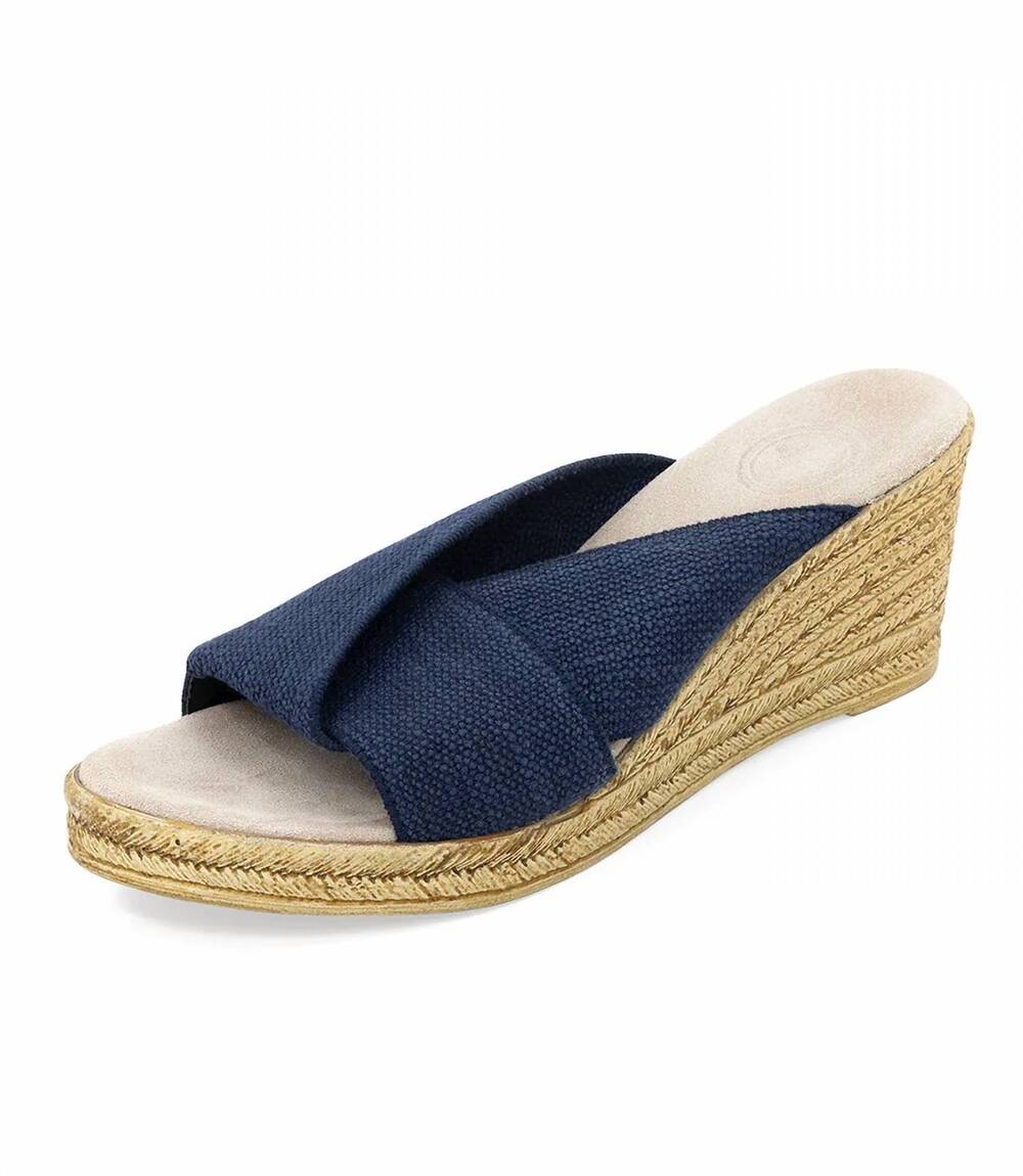 NEW CHARLESTON SHOE CO. women's porter wedge sandals in navy